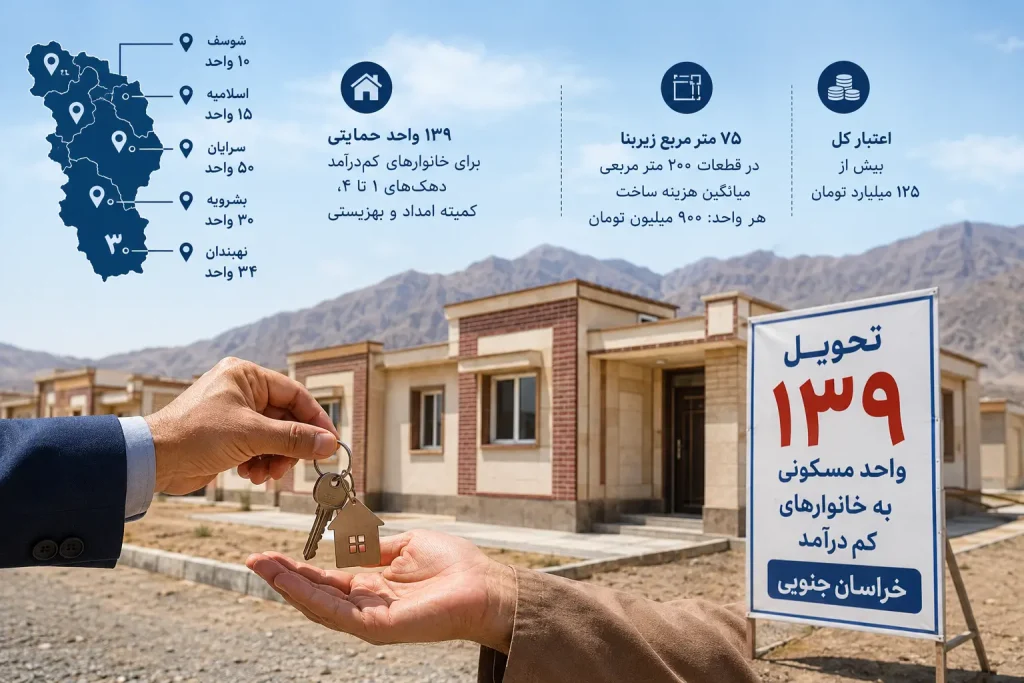 تحویل ۱۳۹ خانه حمایتی در خراسان جنوبی